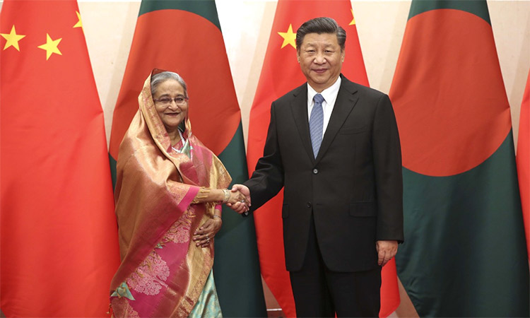Xi Jinping with Hasina Wajid