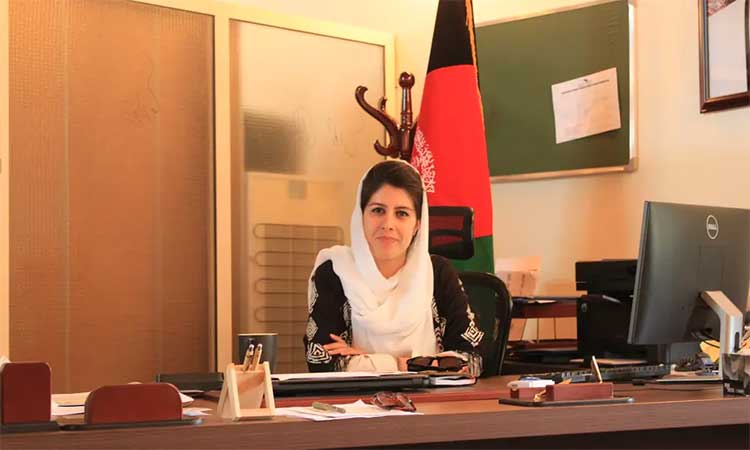 Tamana Safi in her previous job in Kabul’s presidential palace.