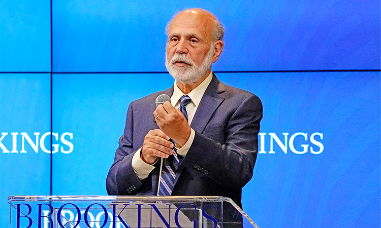 Ben Bernanke speaks during a news conference at the Brookings Institution in Washington on Monday.  Reuters
