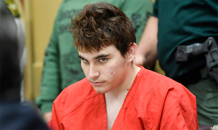 Florida school shooting suspect Nikolas Cruz, looks up while in court for a hearing in Fort Lauderdale, Florida. AP