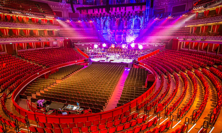 A view of the Concert Hall of the Royal Albert Hall in London.