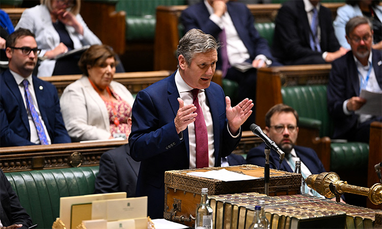 Keir Starmer speaks at the House of Commons in London, Britain. Reuters