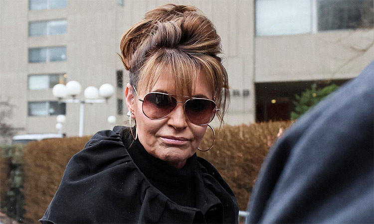 Sarah Palin arrives for the trial in her defamation lawsuit in New York. Reuters