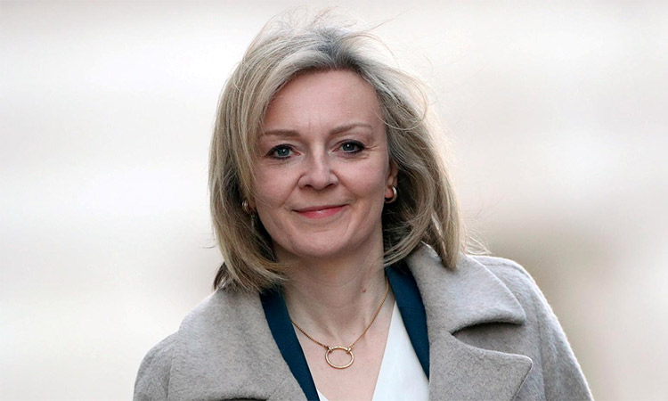 British Foreign Secretary Liz Truss arrives at the BBC headquarters in London. Reuters
