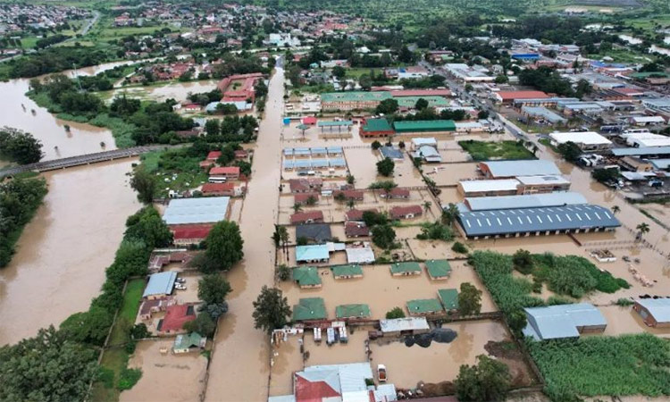 An aerial view of the flooded area of Ladysmith, KwaZulu-Natal province, South Africa. (Photo: Al-Imdaad Foundation)