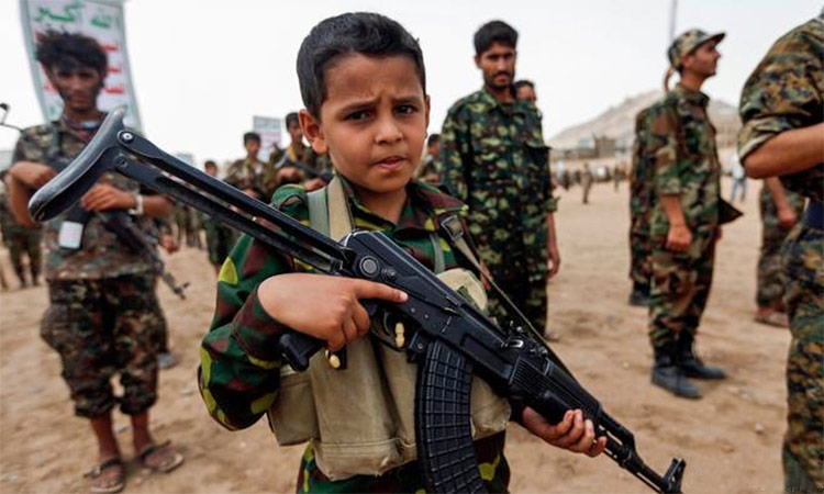 Reports suggest children as young as seven have been recruited by the Houthis. AFP