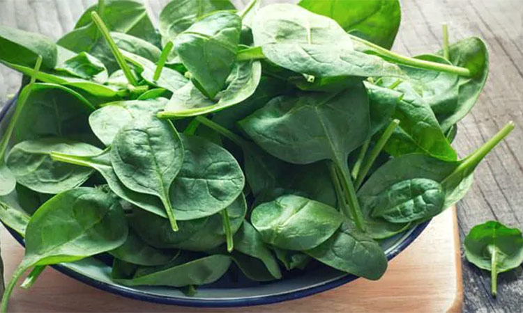 Spinach is a great source of iron. 