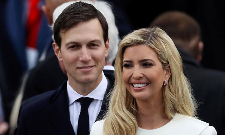Ivanka Trump and husband Jared Kushner during a ceremony at the US Capitol in Washington. Reuters