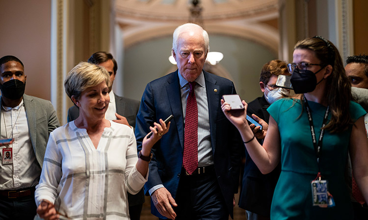 US Sen. John Cornyn talks with reporters following party policy luncheons on Capitol Hill in Washington.Tribune News Service