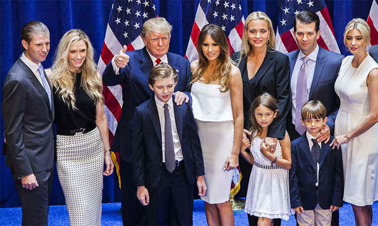 The Trump family poses for a photograph in Washington. Reuters