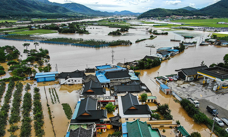 Flooding in Gyeongju, South Korea.