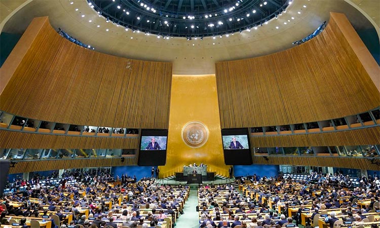A view of a session at the UN General Assembly.