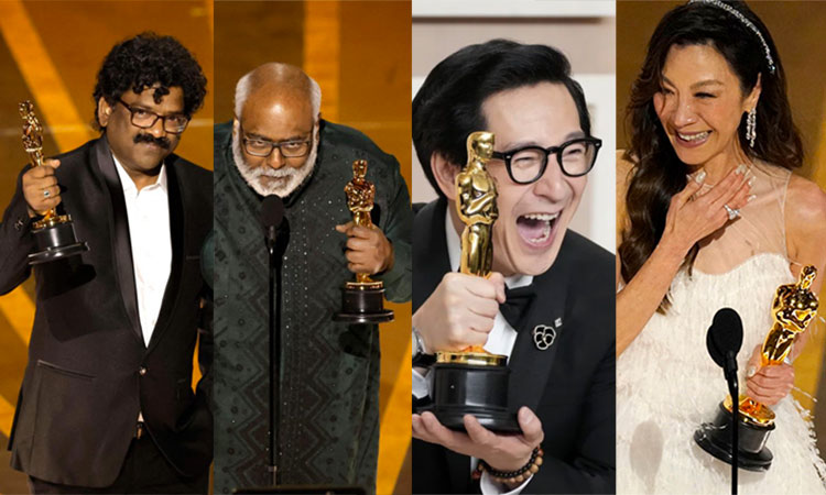 The proud Asian recipients of the Oscars.