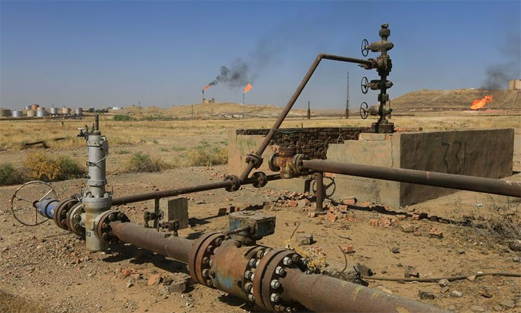 An oil field is seen in Kirkuk, Iraq.