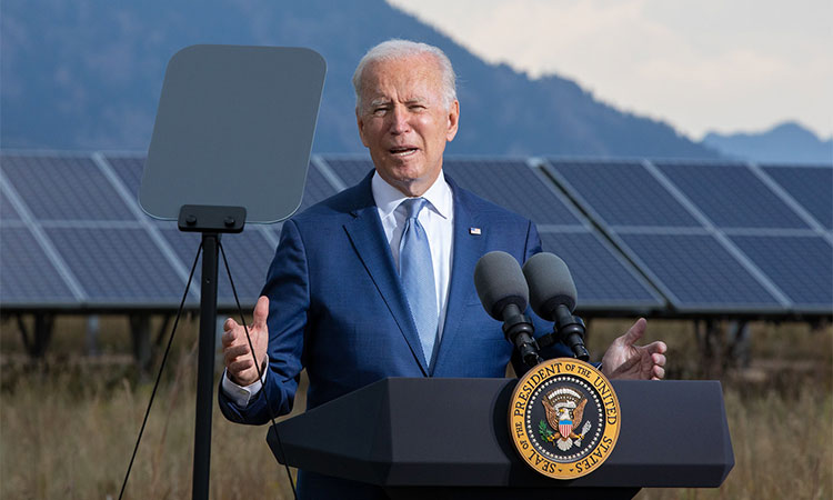 Joe Biden speaks during a visit tp the Flatirons Campus of the National Renewable Energy Laboratory in Arvada, Colorado. (Image via Twitter)