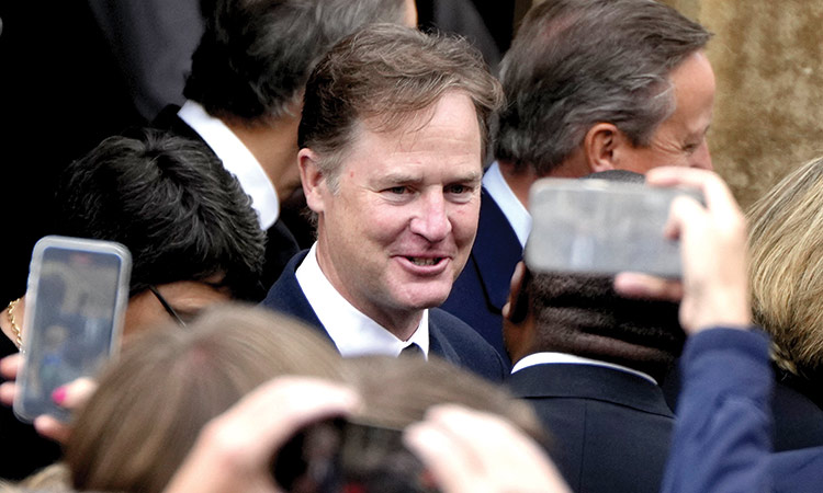 Nick Clegg leaves the Accession Council ceremony at St James’s Palace, London.   File/Tribune News Service