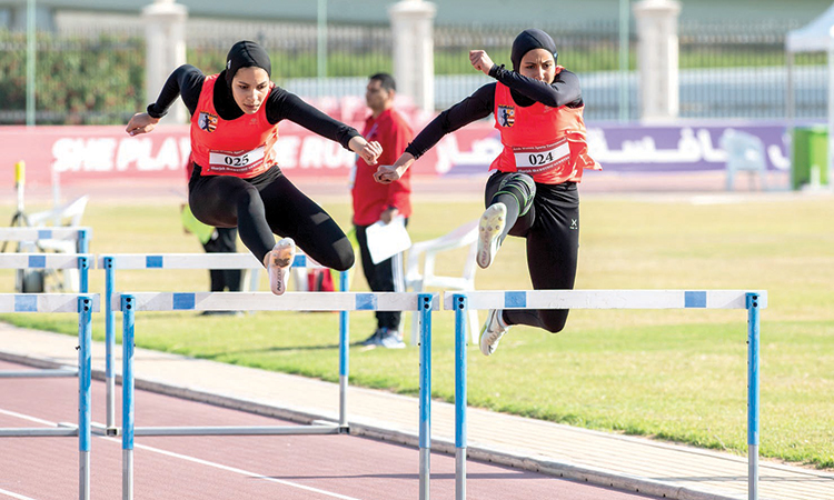 Athletes in action during their games at AWST 2024 in Sharjah.