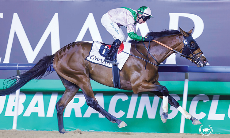 Guns And Glory staked a claim for a spot in the G2 UAE Derby on Dubai World Cup day with win on the final night of the Dubai Racing Carnival. File