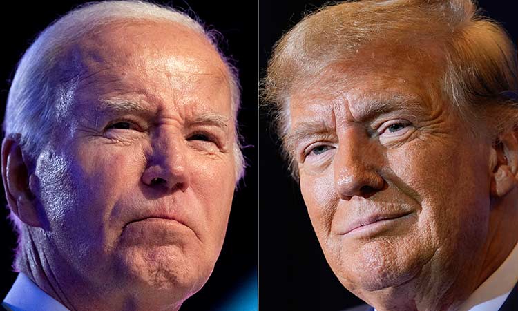 This combo image shows President Joe Biden (left) and Republican presidential candidate former President Donald Trump. File/Associated Press