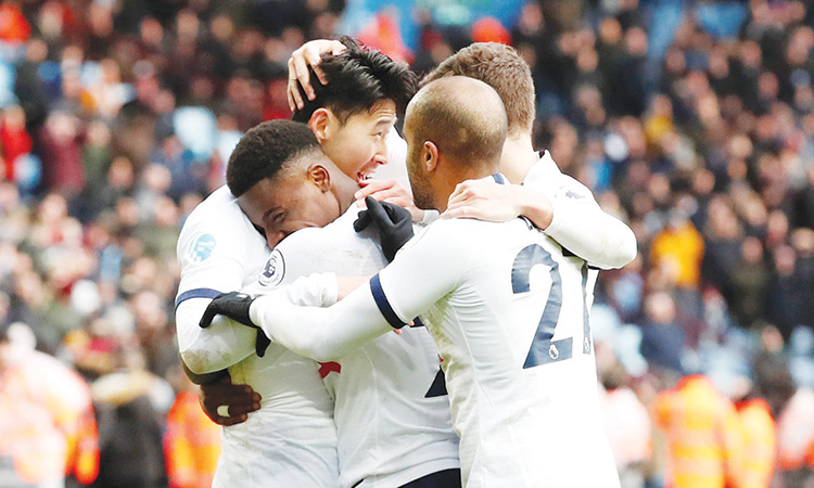 Son shines as Spurs edge past  Villa in 5-goal  thriller; Arsenal rout Newcastle