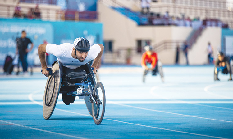 UAE’s Paralympic star Mohammed Hammadi in action on the first day of the tournament.