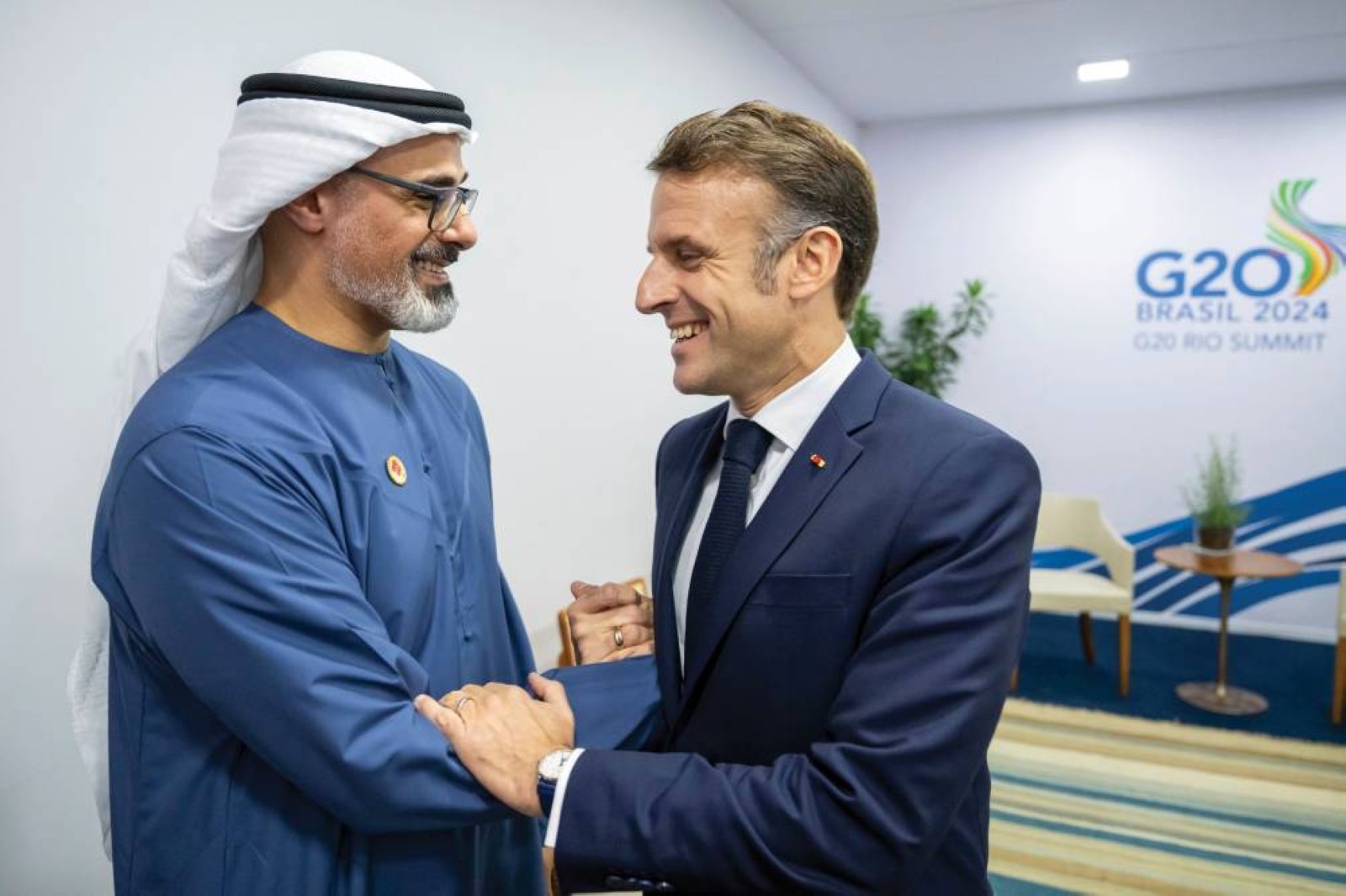 Sheikh Khaled Bin Mohamed meets Sisi, Macron at G20 meet in Brazil