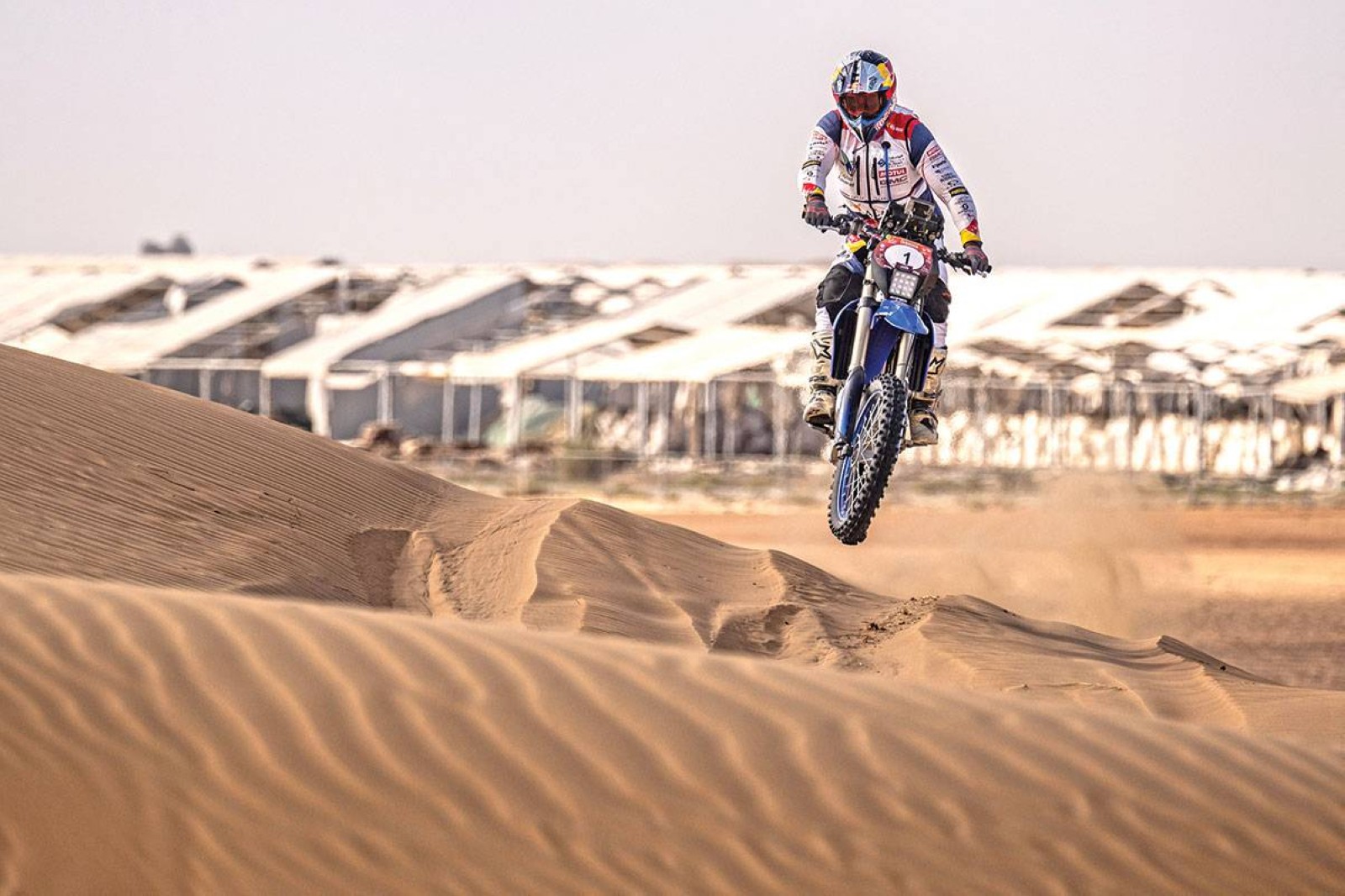UAE rider Mohammed Al Balooshi competes during the stage three of Dubai International Baja on Sunday.
