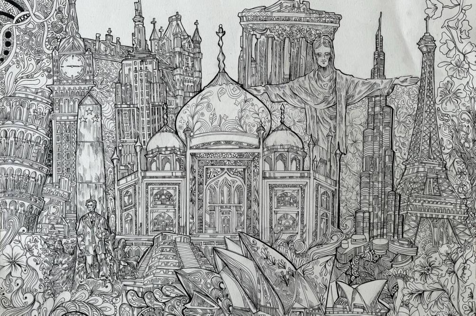 Filipino artist Jaimee Felysse Reyes draws the world on the UAE canvas