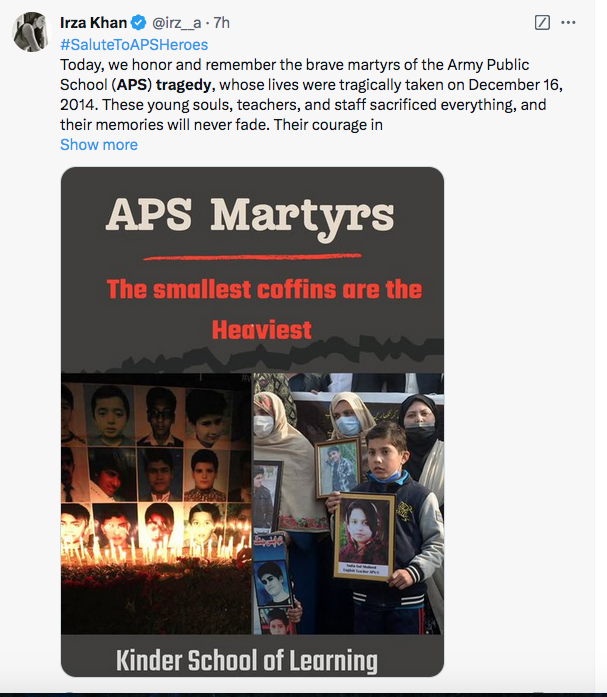 Pakistan marks 10th anniversary of terrorist attack on Army Public School