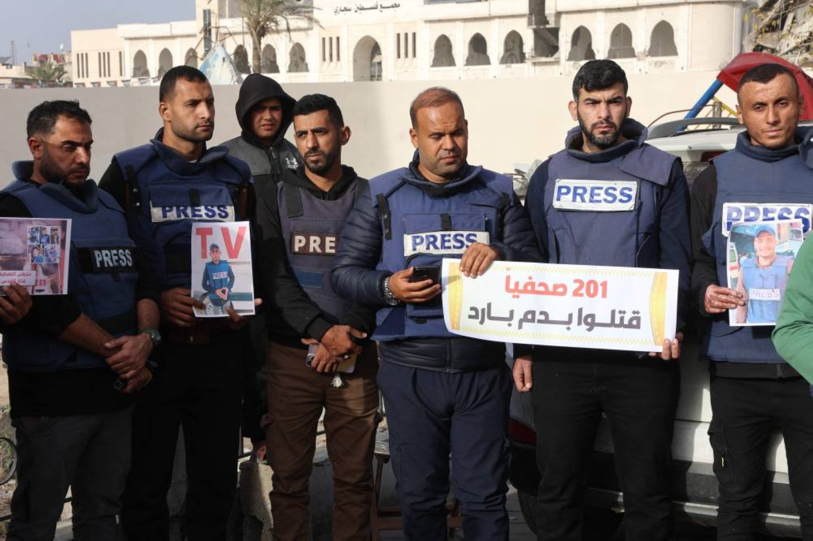 Five Palestinian journalists killed as Israel hits broadcast vehicle in Gaza
