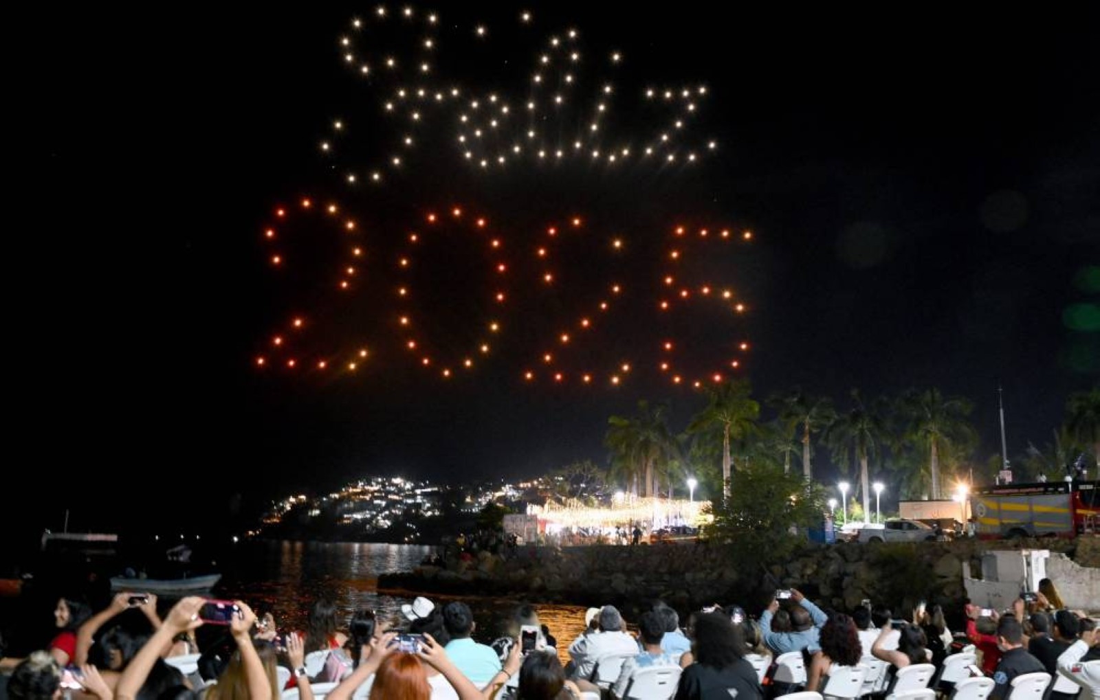 The world welcomes 2025 with light shows, embraces and ice plunges