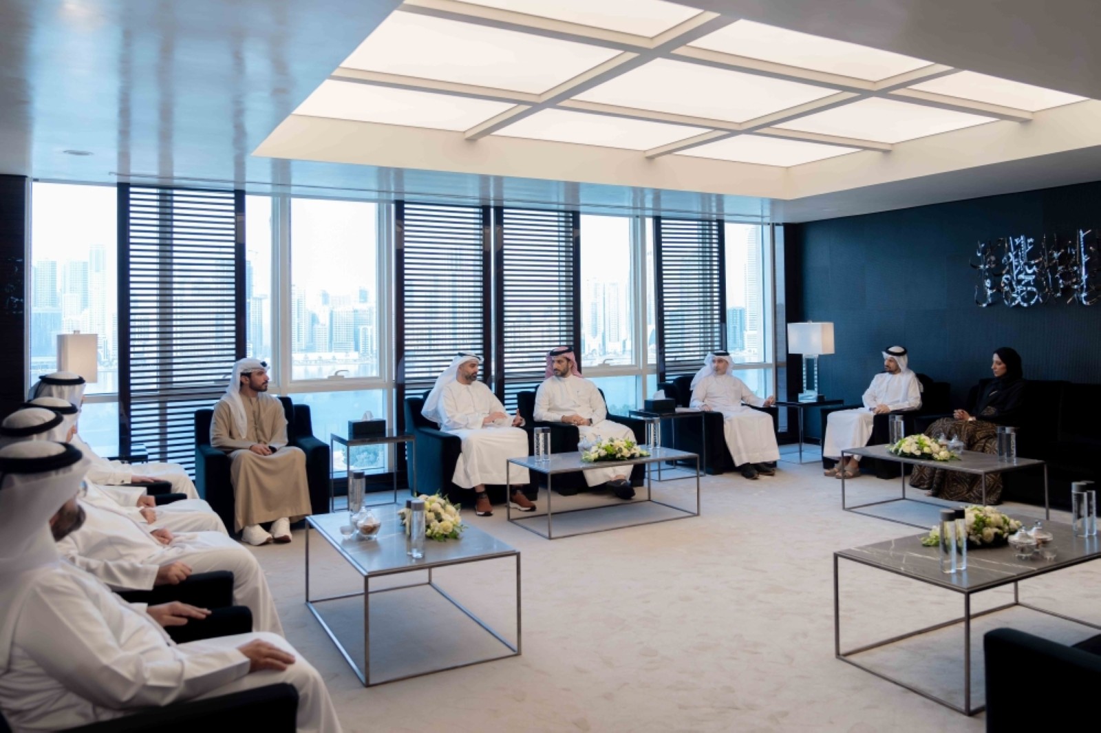 Sultan Bin Ahmed receives e& officials, stresses collaboration