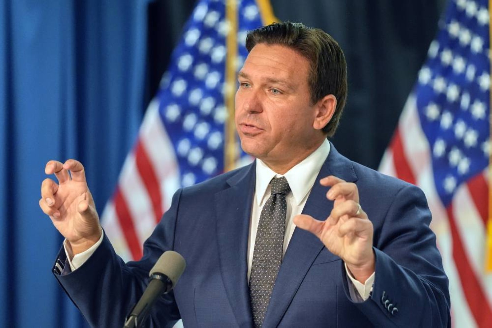 Florida Gov. Ron DeSantis speaks during a news conference on Sept.16, 2024, in Orlando, Florida. File/Associated Press