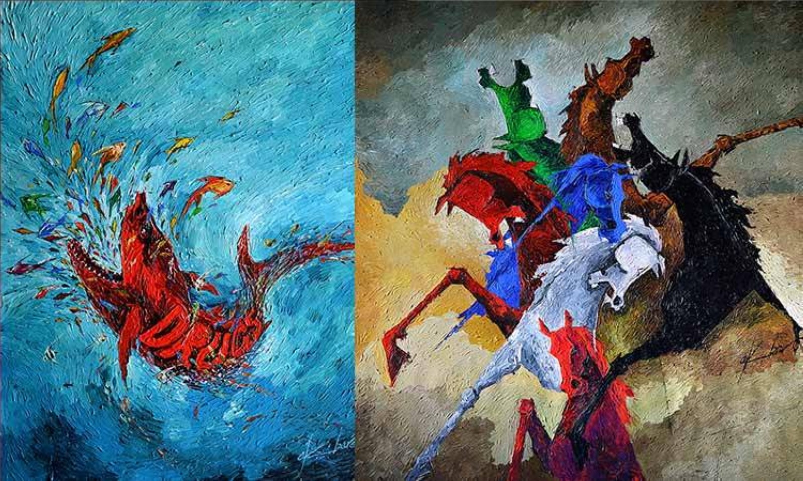 Spectrum of styles on canvas of cultures marks Akbar Saheb’s art