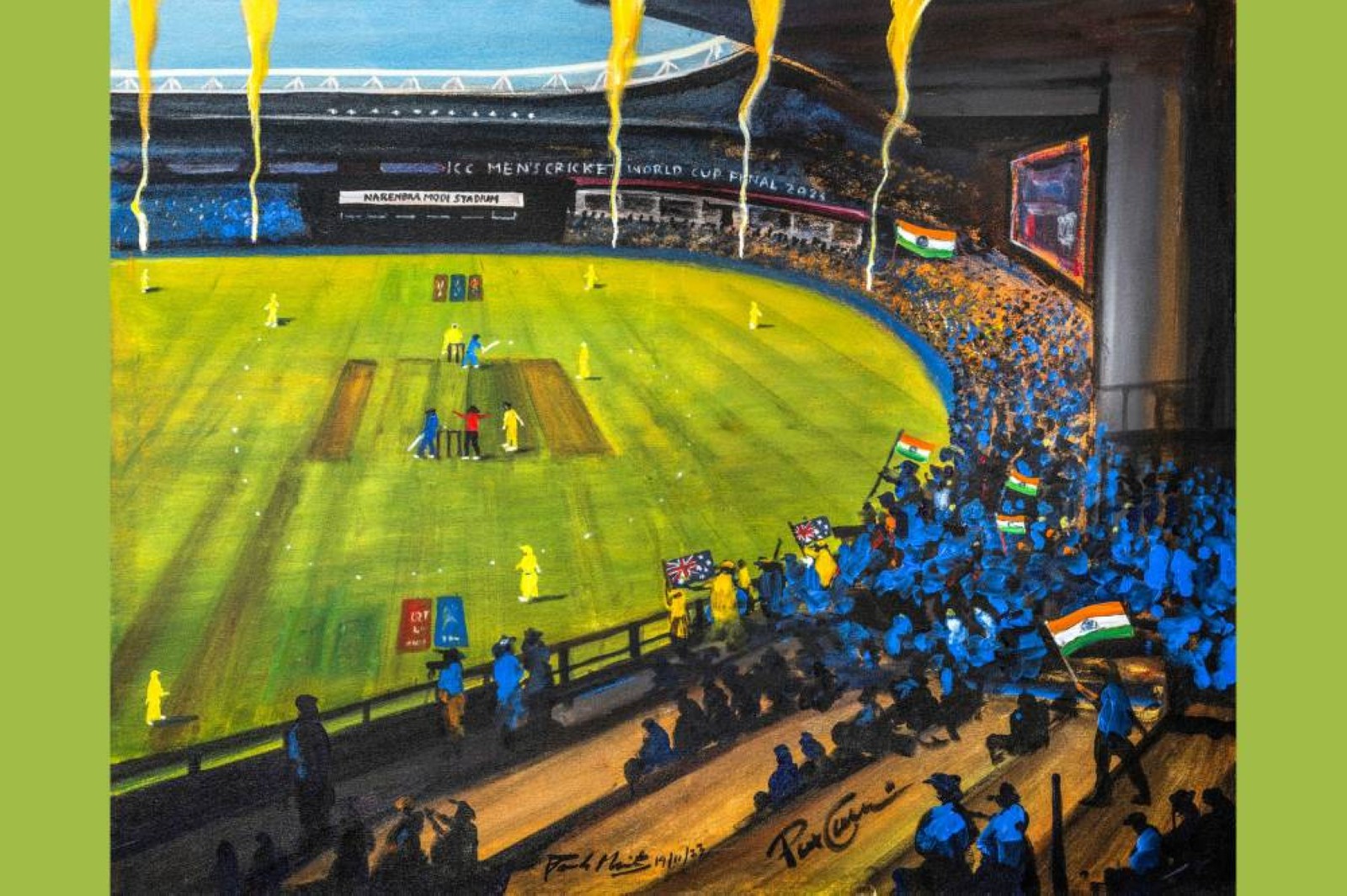 ‘Crickart’: Paresh Maity’s cricket canvases keep scoreboard ticking