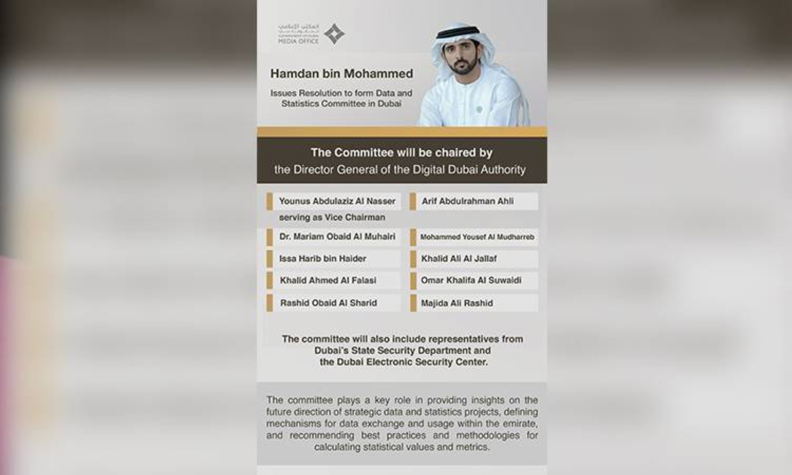 Sheikh Hamdan establishes Data and Statistics Committee in Dubai