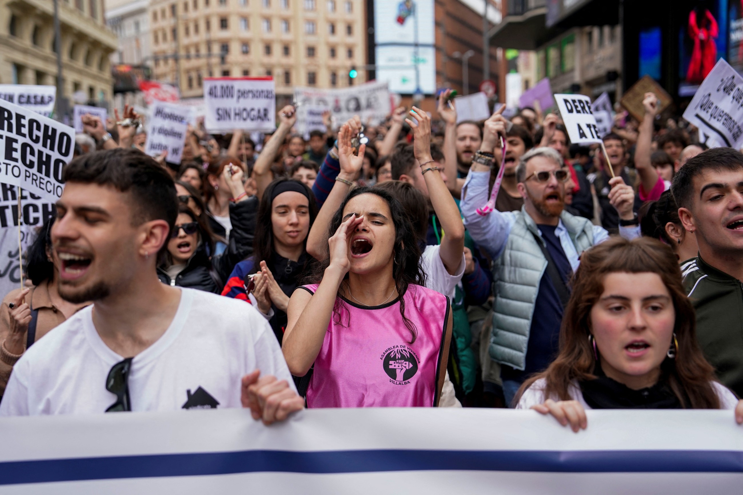 Spaniards march across 40 cities to protest the growing housing crisis