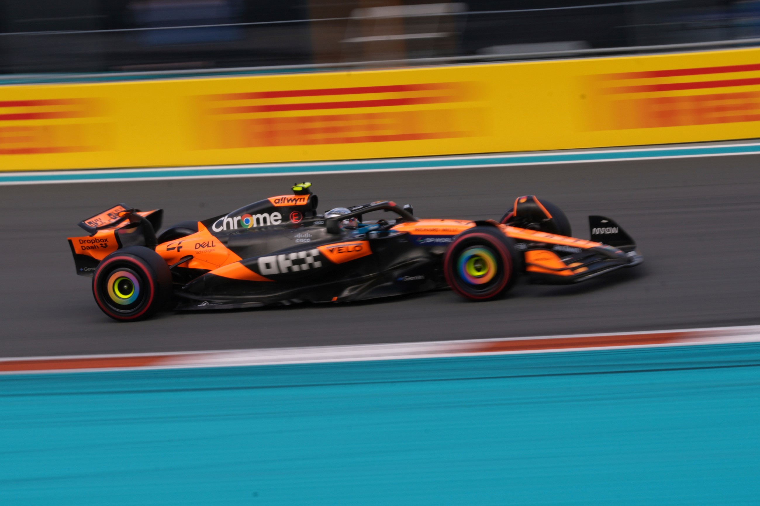 McLaren’s driver Norris wins wet and wild Miami F1 sprint race