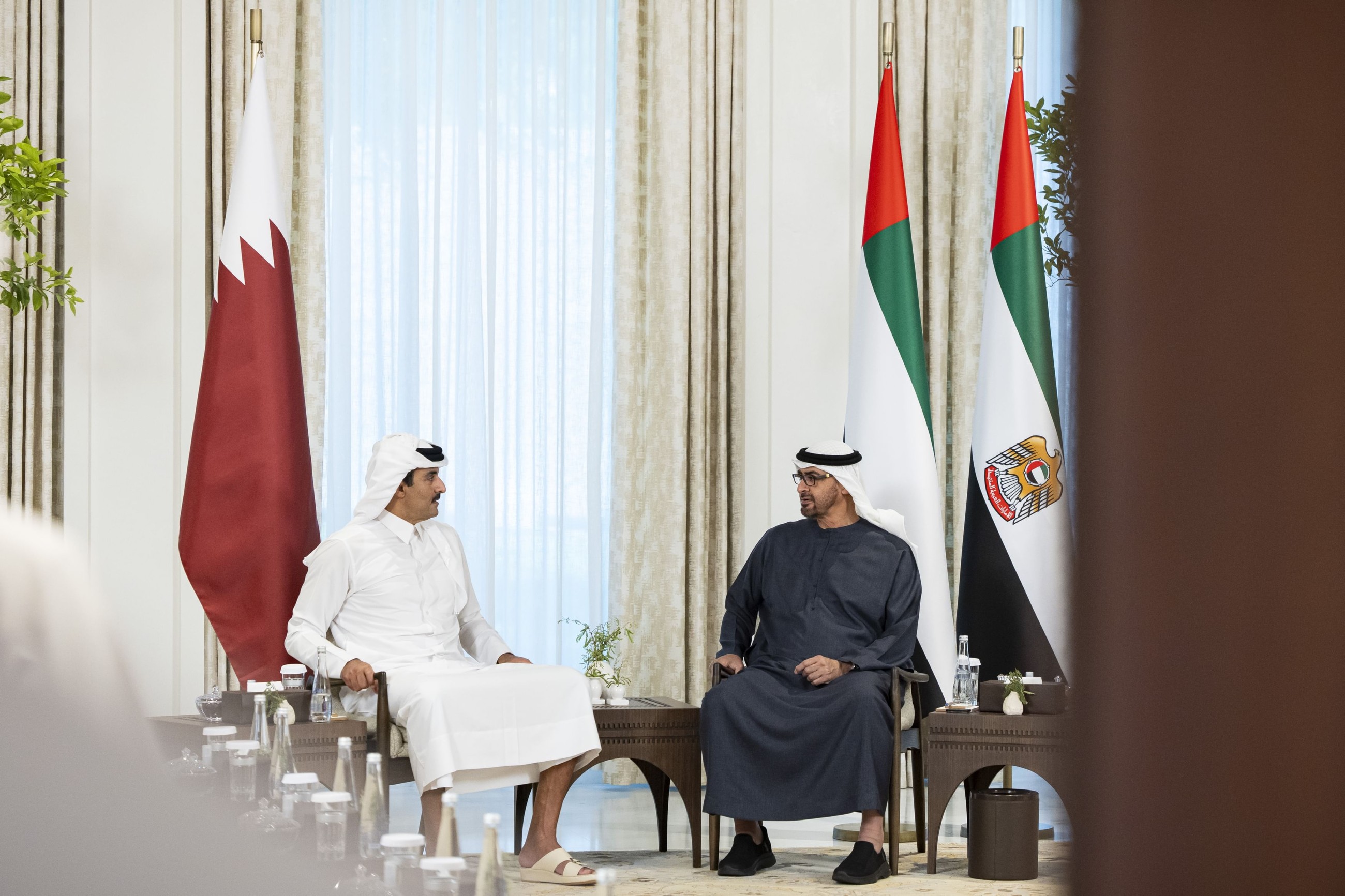 UAE President, Emir of Qatar discuss fraternal relations in Abu Dhabi