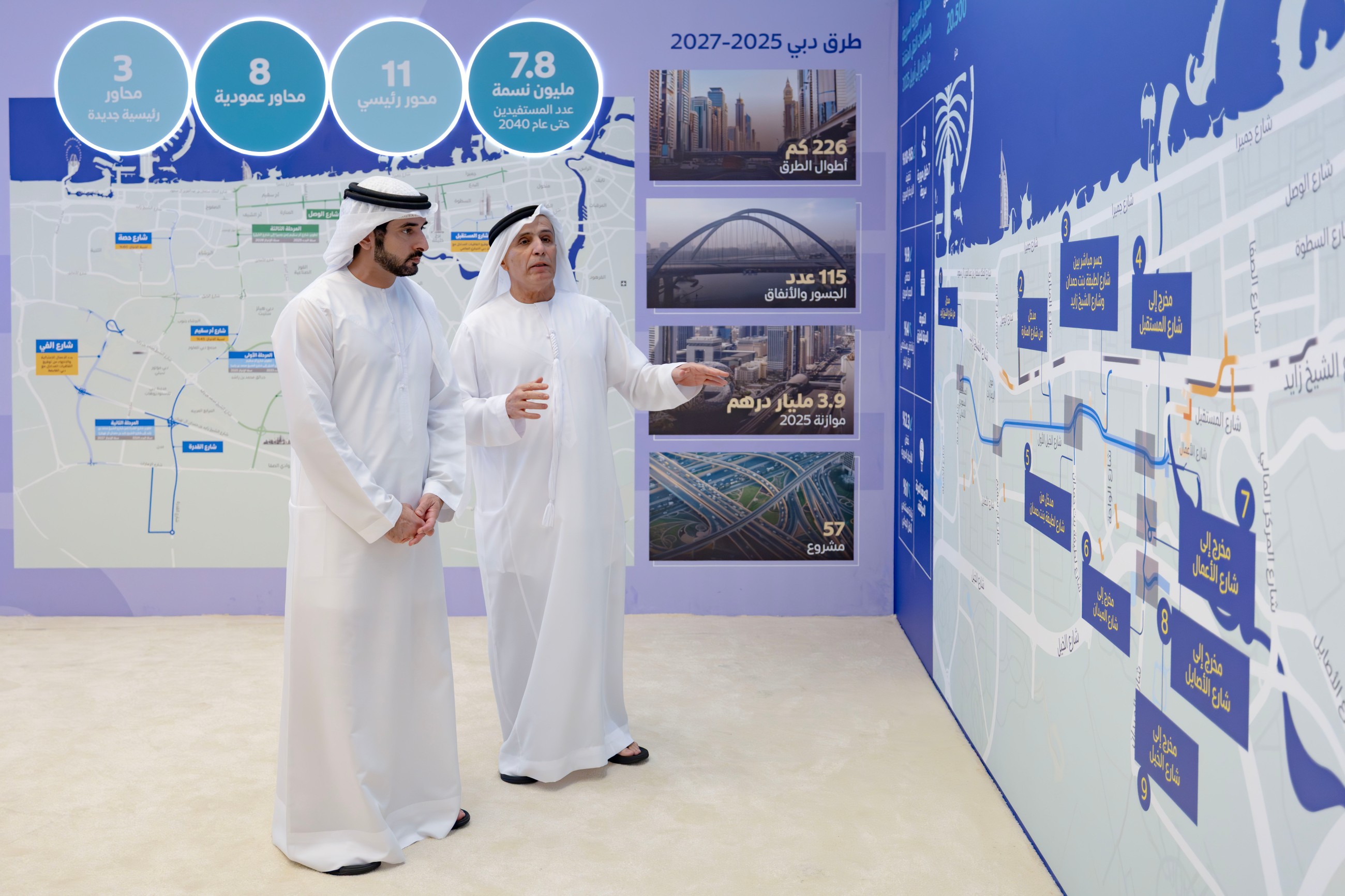 Sheikh Hamdan reviews progress of key strategic road projects in Dubai