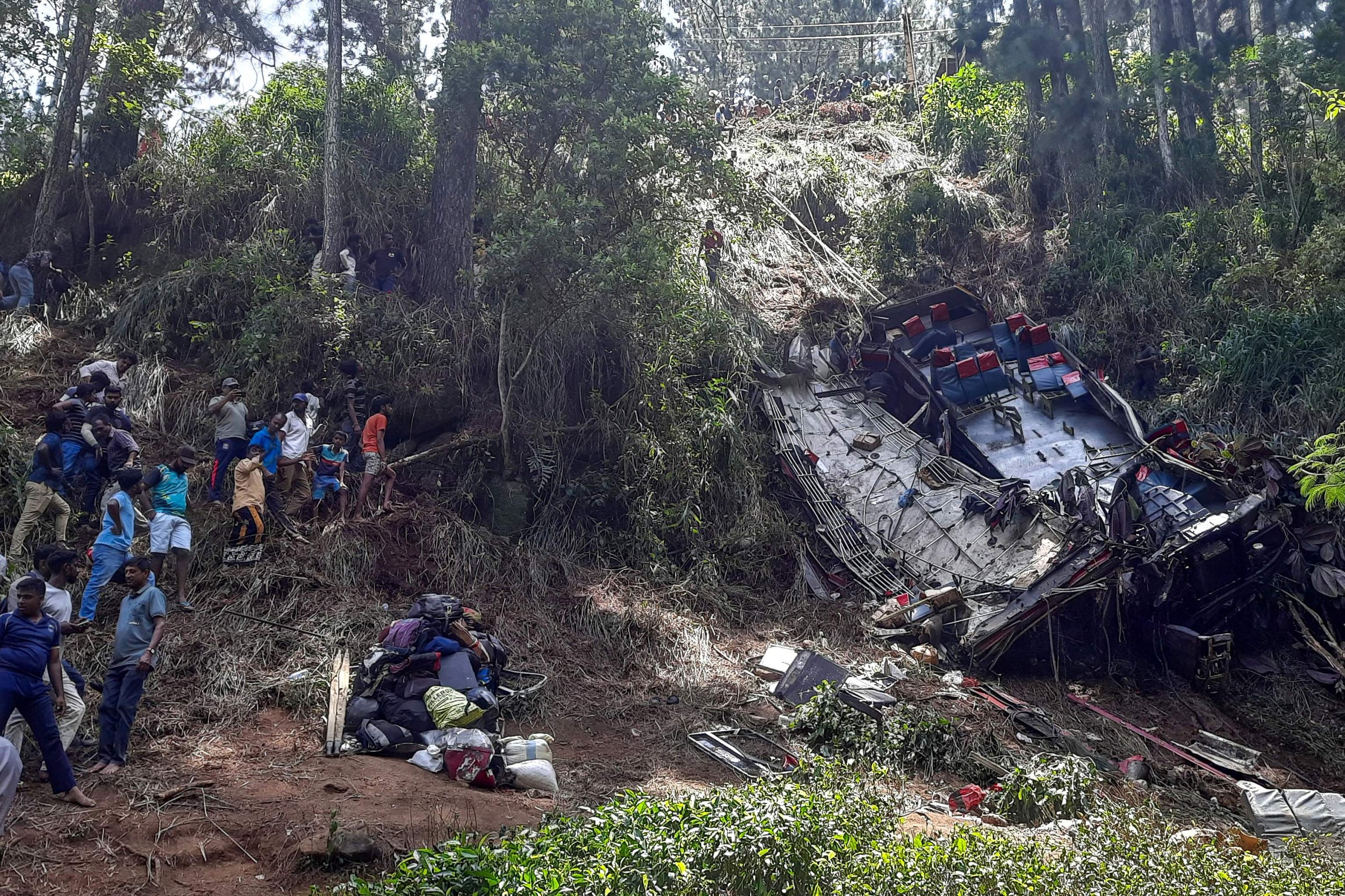 Overcrowded bus carrying pilgrims crashes killing 21 in Sri Lanka