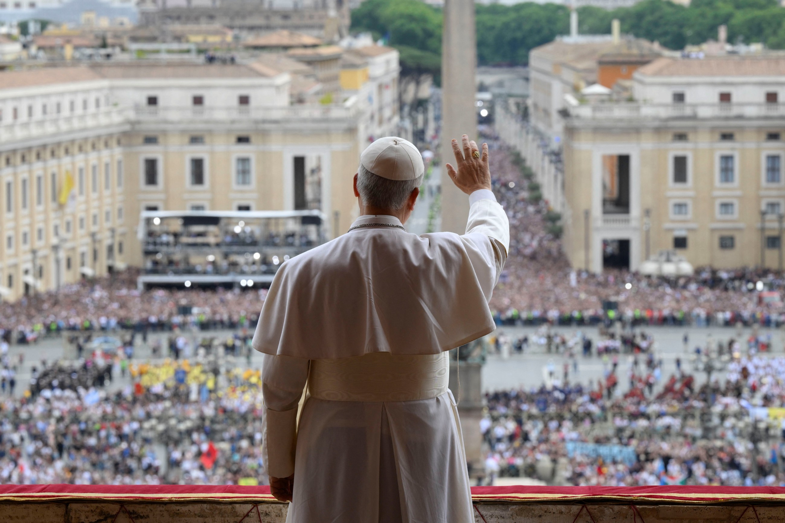 Pope Leo XIV appeals for 'no more war' in first Sunday message
