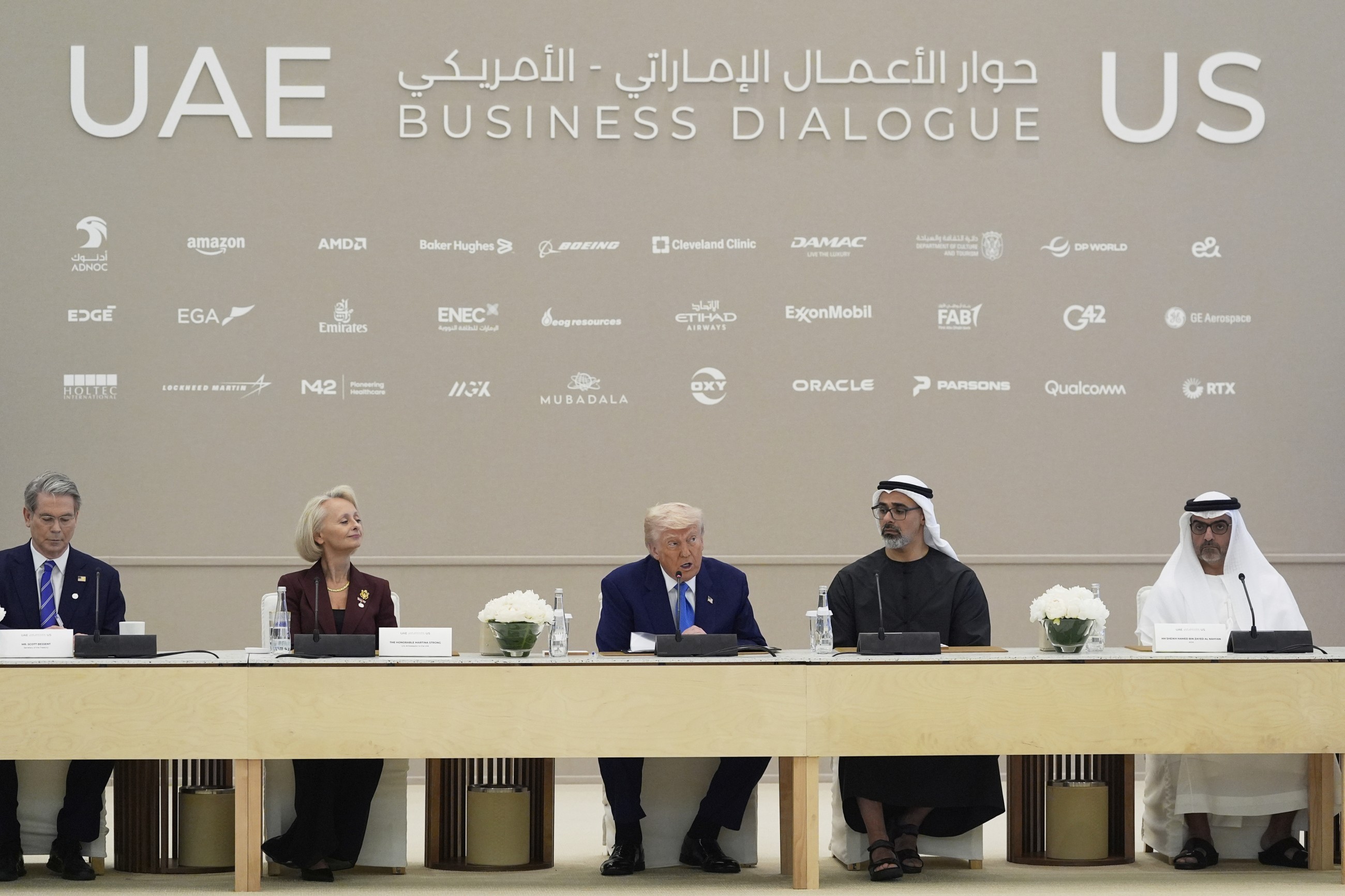 Sheikh Mohamed is a 'magnificent man, we'll treat UAE magnificently,' Trump tells business leaders