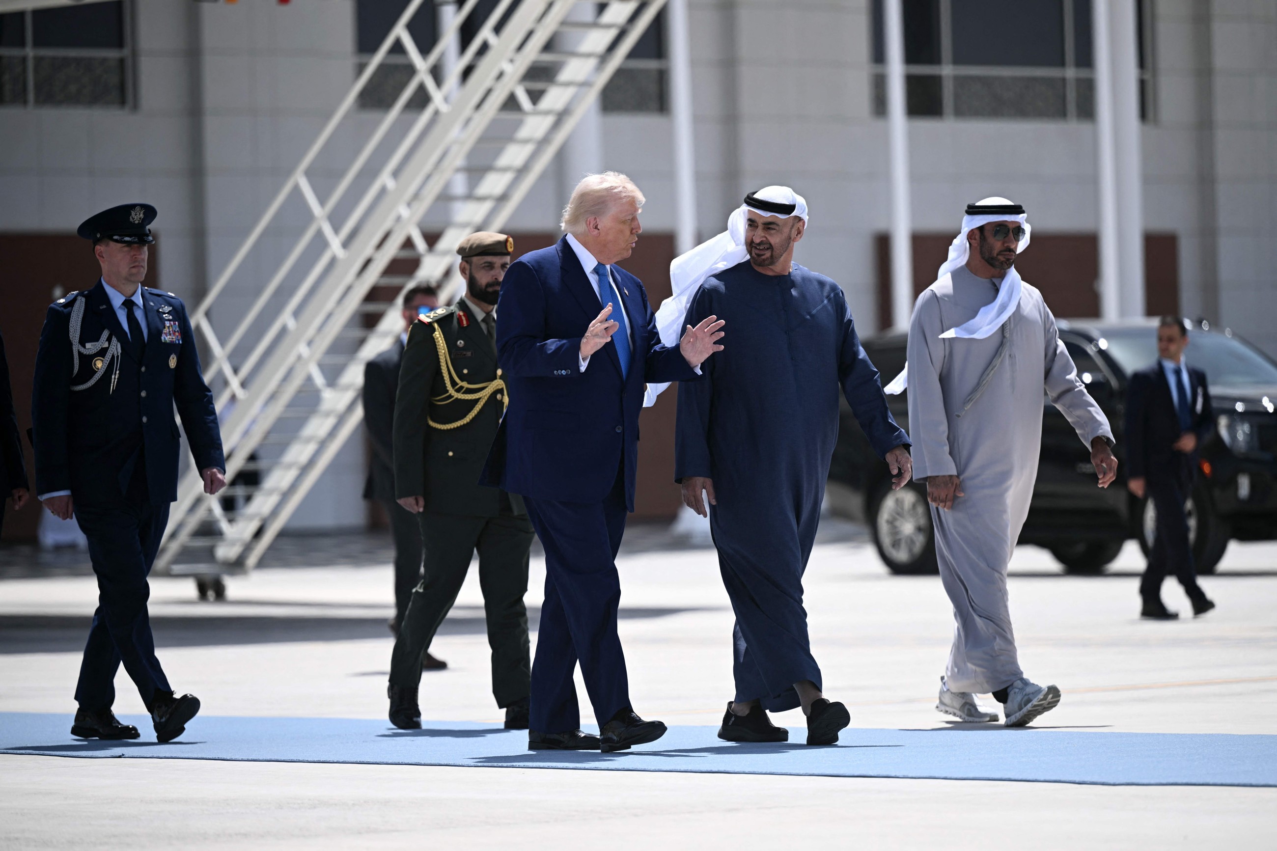 VIDEO: Sheikh Mohamed Bin Zayed sees off Trump as he leaves Abu Dhabi
