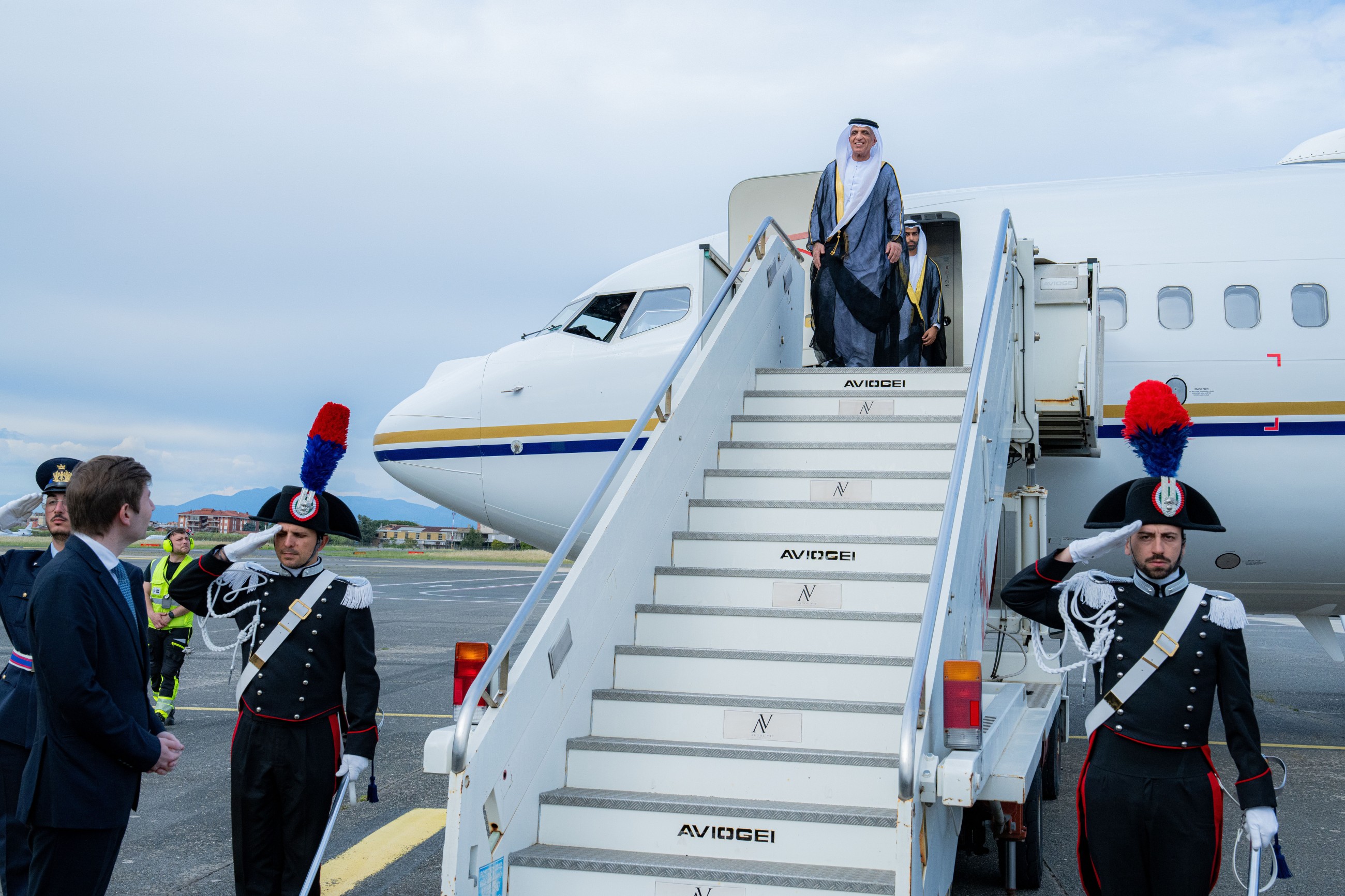 RAK Ruler Sheikh Saud arrives in Rome for papal inauguration