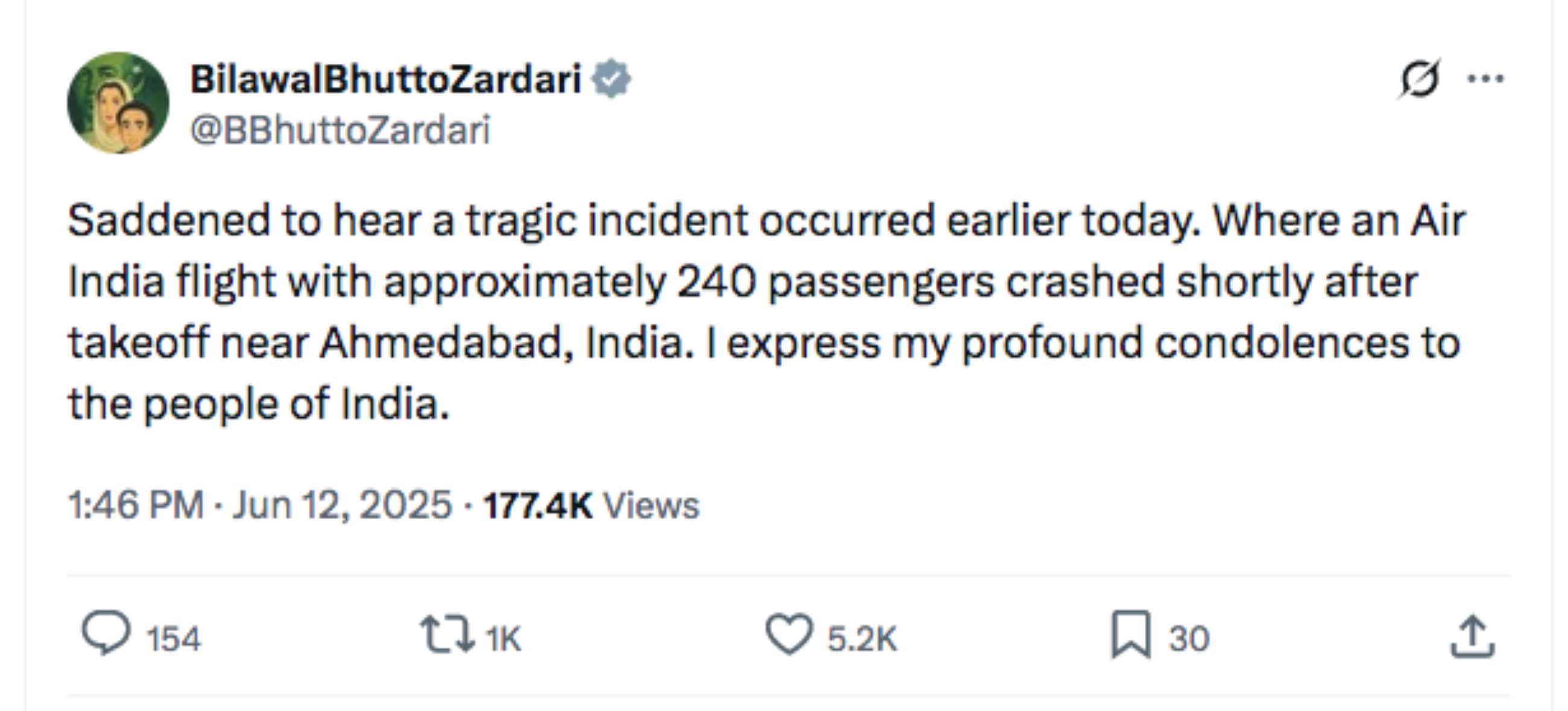 Pakistan 'saddened' by deadly plane crash in India