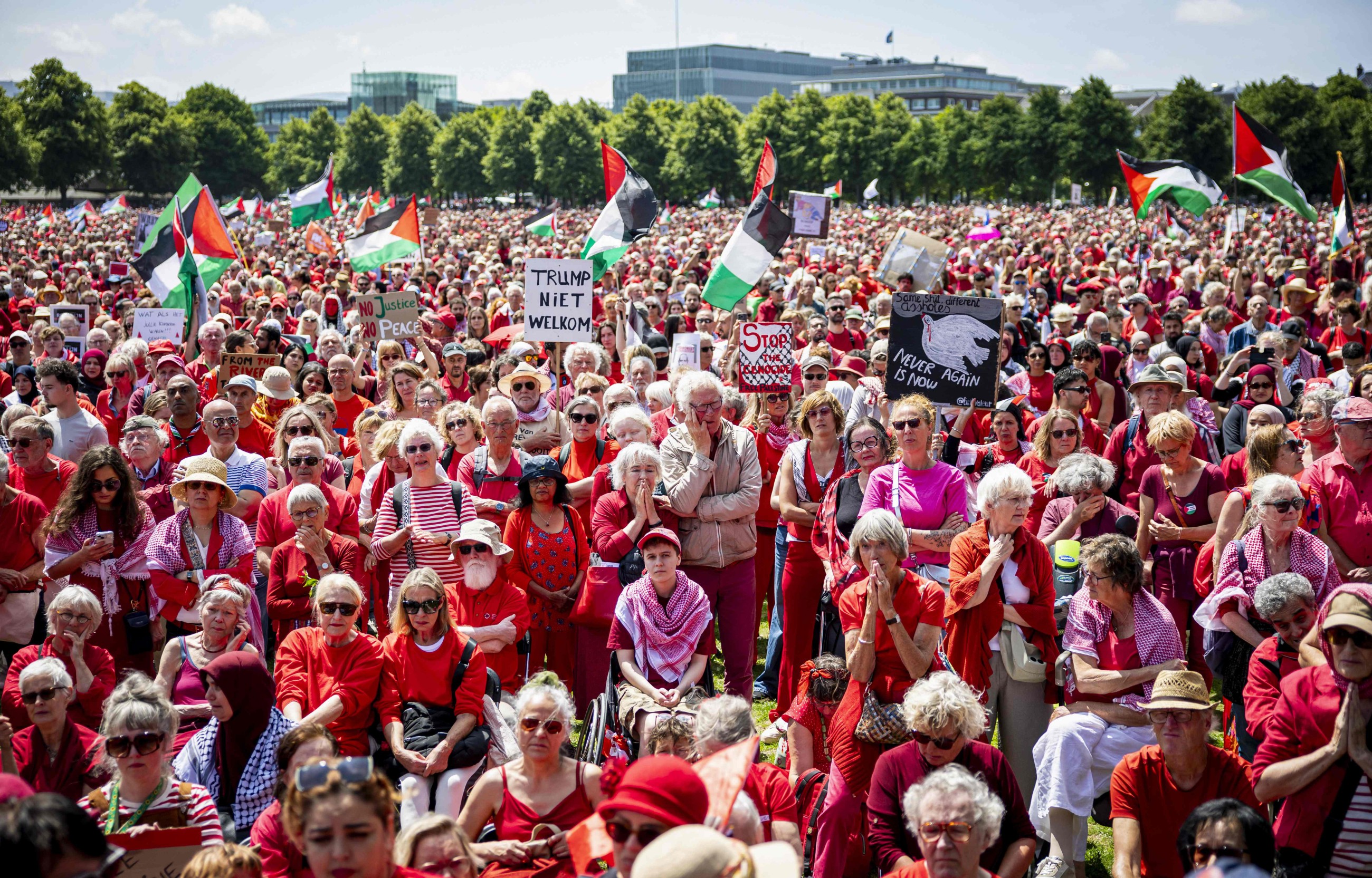 Tens of thousands rally for Gaza in Netherlands and Belgium