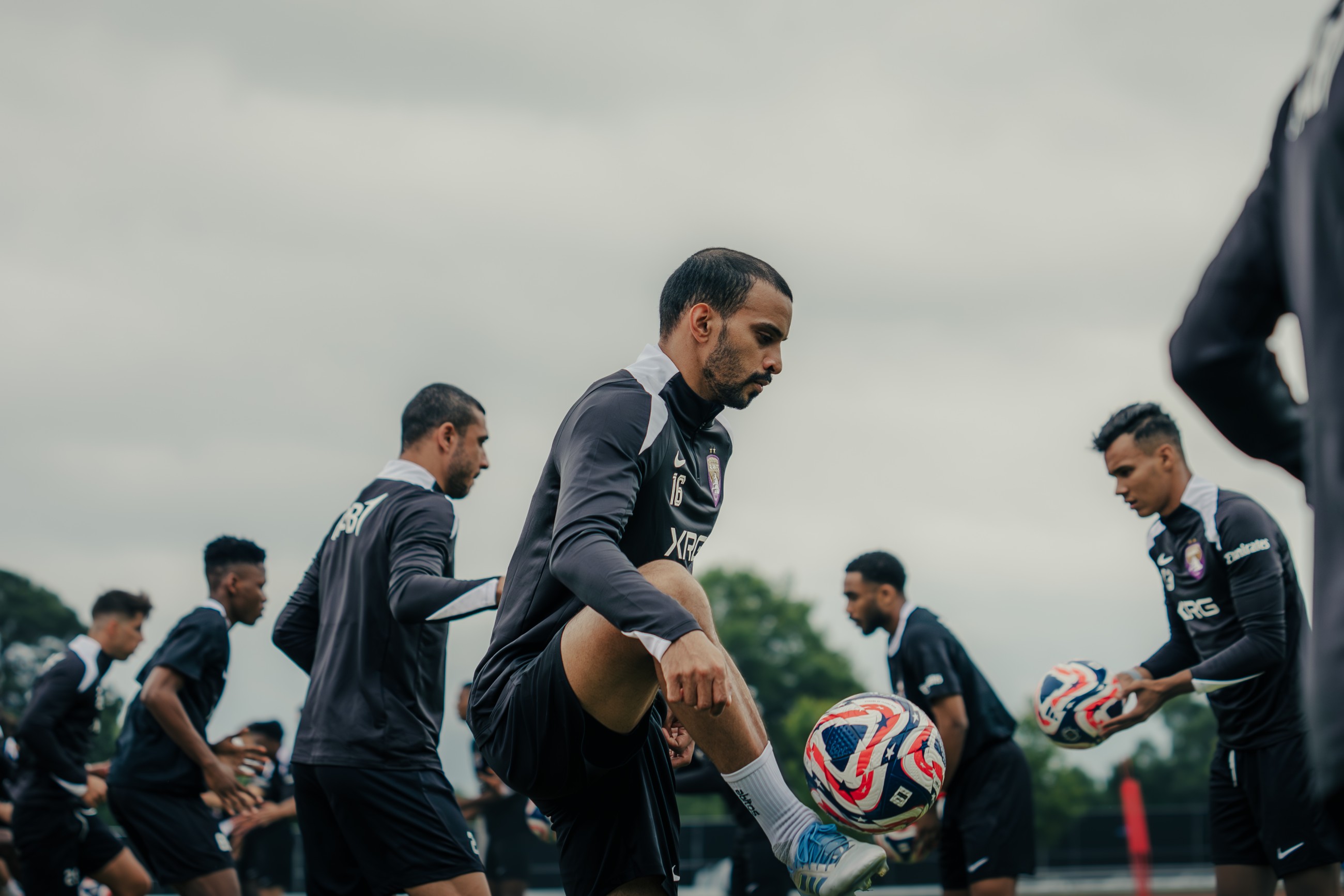 Al Ain’s Khalid Al Hashimi attends training session.