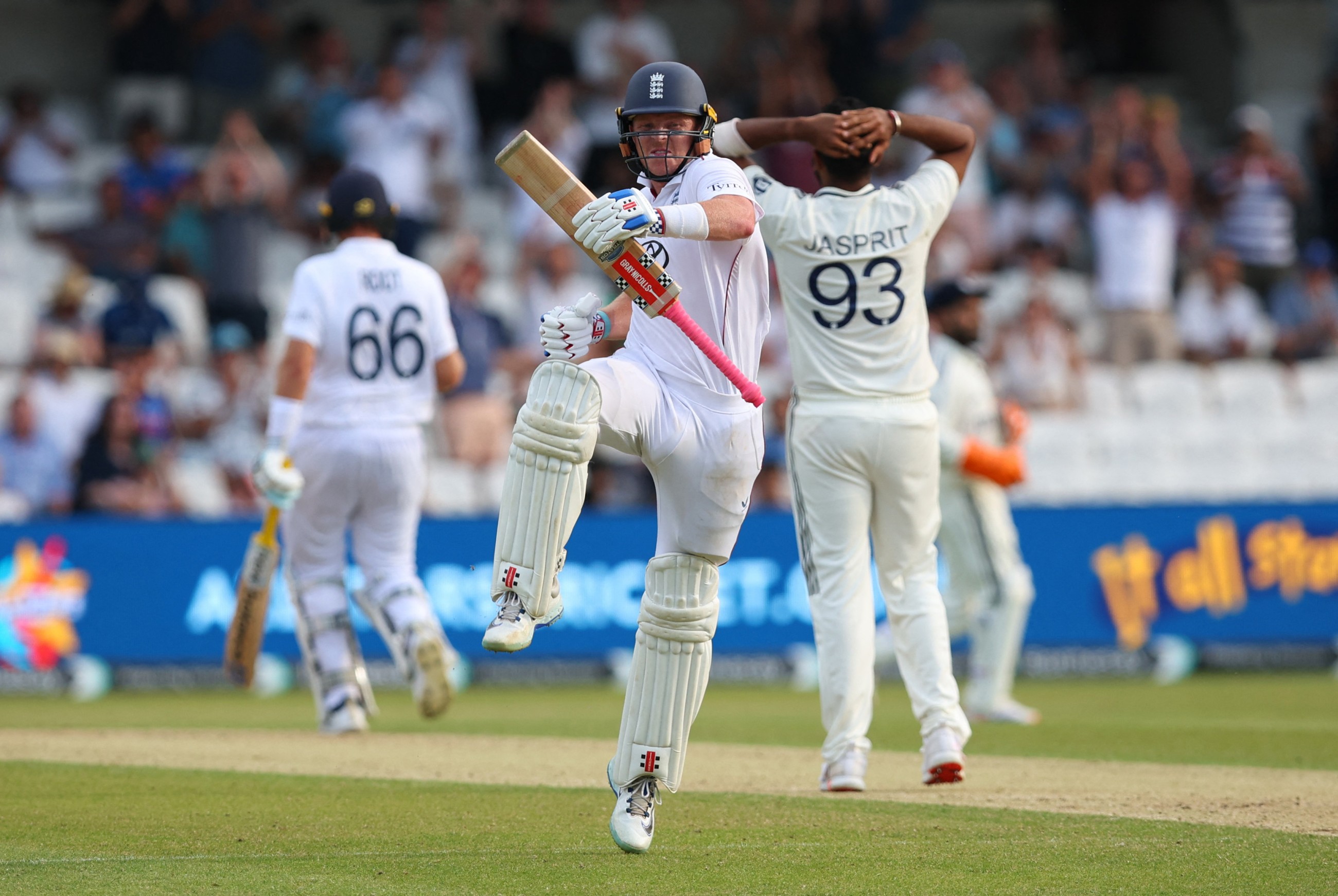 Pope scores century as England fight back against India on Day 2