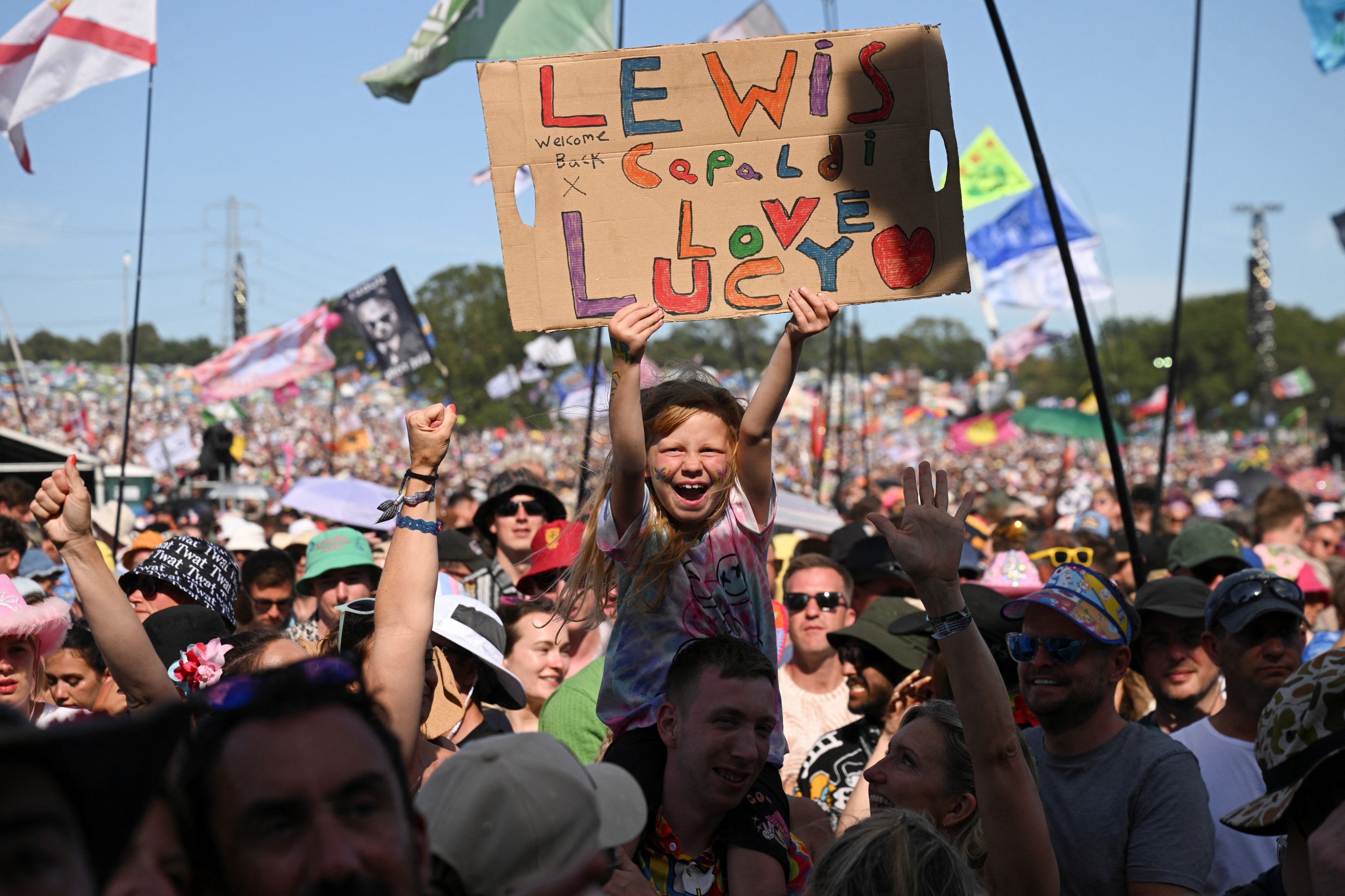 Lewis Capaldi makes emotional return to Glastonbury's Pyramid stage